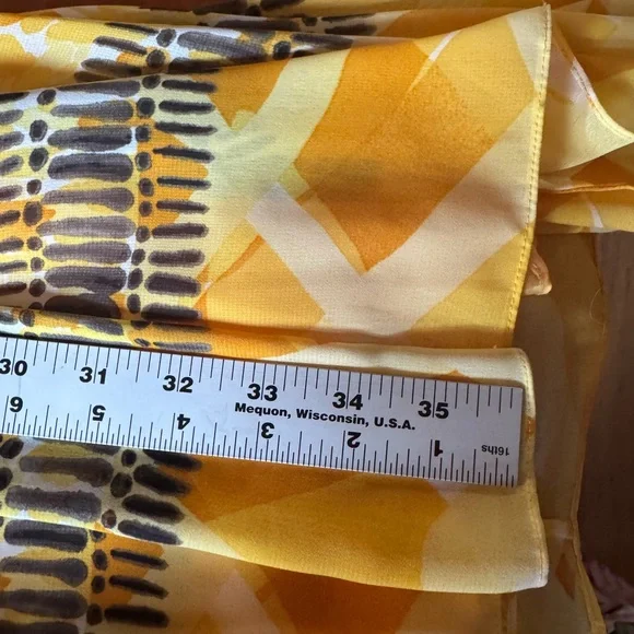 Jones New York Women’s Lined Straped Yellow Black White Chiffon Dress Size 8 - Picture 11 of 11